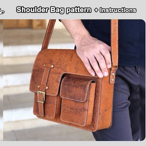 Leather Men's Shoulder Bag PDF Pattern #038