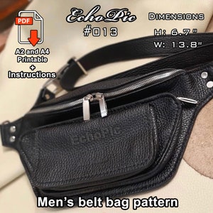 leather belt bag template - printable scaled files (pdf) - bag pattern