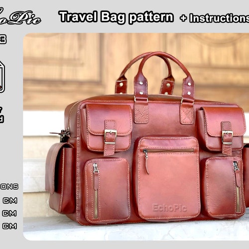 Leather Travel Bag Template Printable Scaled Files pdf Etsy