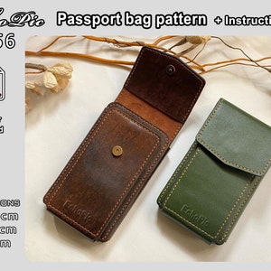 Passport and phone case Pattern - #056 - A4 PDF handmade leather bag pattern