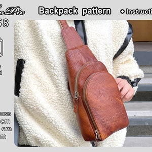 leather backpack pattern - A4 & Letter printable scaled files (pdf) - bag pattern