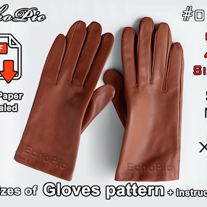 leather gloves pattern - printable scaled  files (pdf)- gloves pattern- gloves template