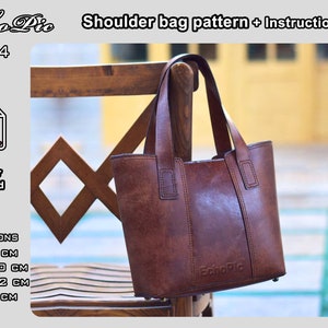 Tote bag Pattern PDF instructions DIY handmade leather bag pattern shoulder bag image 3