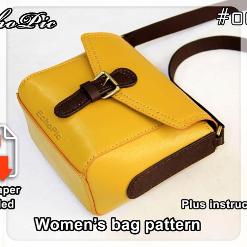 Leather Shoulder Bag Template Printable Scaled Files pdf Etsy