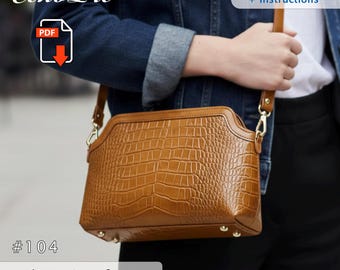 Purse Pattern #104 + Instructions | (PDF A4 and Letter) | leather bag pattern | DIY