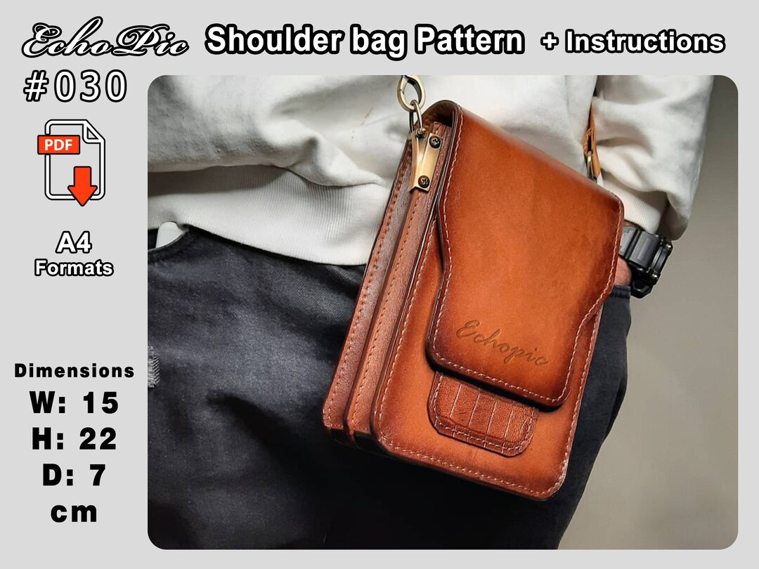 Leather Shoulder Bag Pattern Printable Scaled Files pdf Etsy