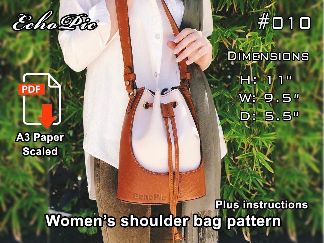 Leather Shoulder Bag Template Printable Scaled Files pdf Bag Pattern Etsy