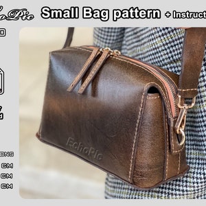 kleine Damen-Ledertasche Schnittmuster +Anleitung PDF 050