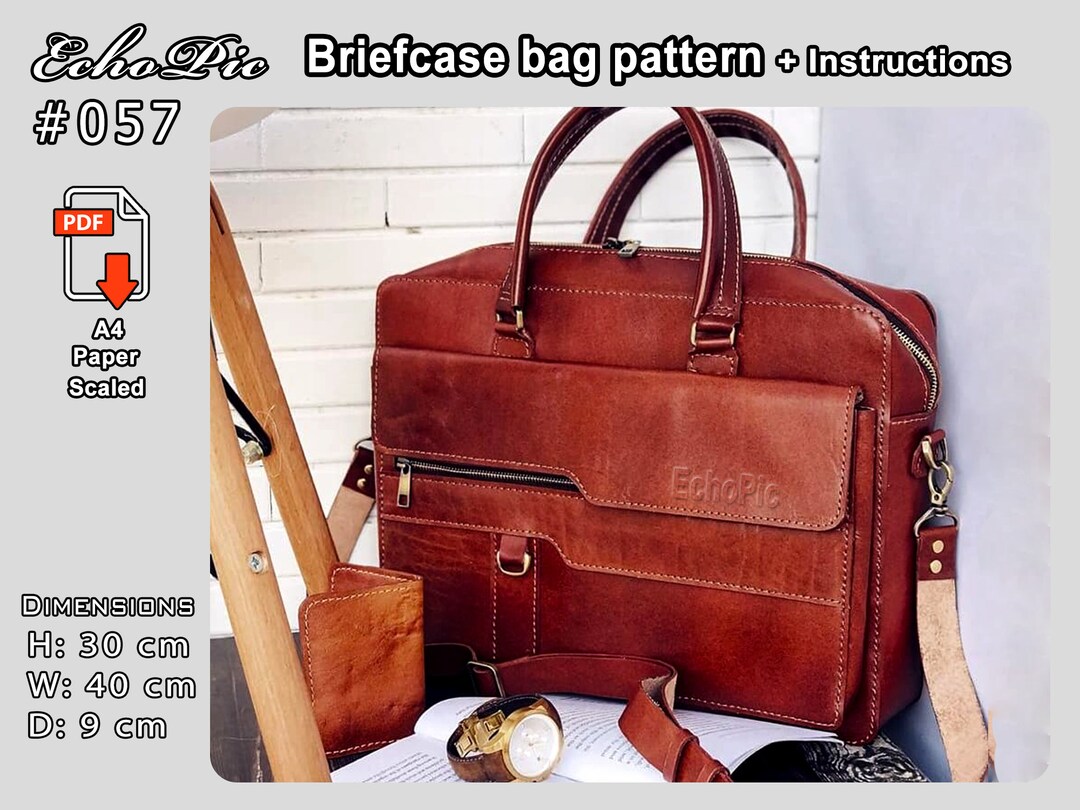 Briefcase & Laptop Bag Pattern 057 Printable Scaled Files A4 pdf