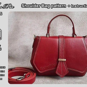leather shoulder bag template - printable scaled files (pdf) - bag pattern