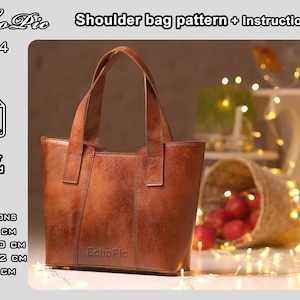 Tote bag Pattern PDF instructions DIY handmade leather bag pattern shoulder bag image 2