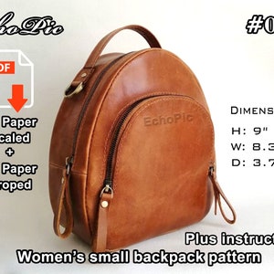Lederrucksack Schnitt 009 - druckbare Dateien (pdf) - Taschen Schnittmuster