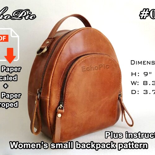 Leather Men's Backpack Template Printable Scaled Files Etsy