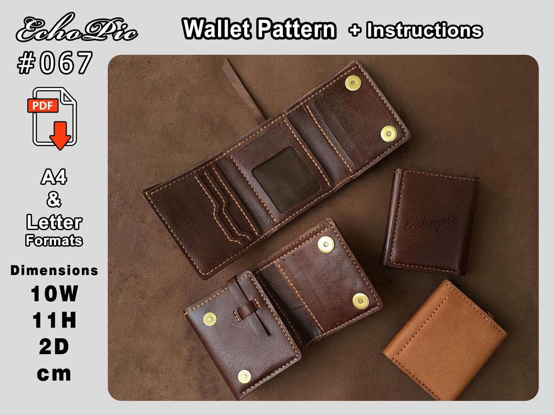Bank Note Wallet Pattern Leather Wallet Pattern: Card & Money Pocket (PDF) 067 - Etsy