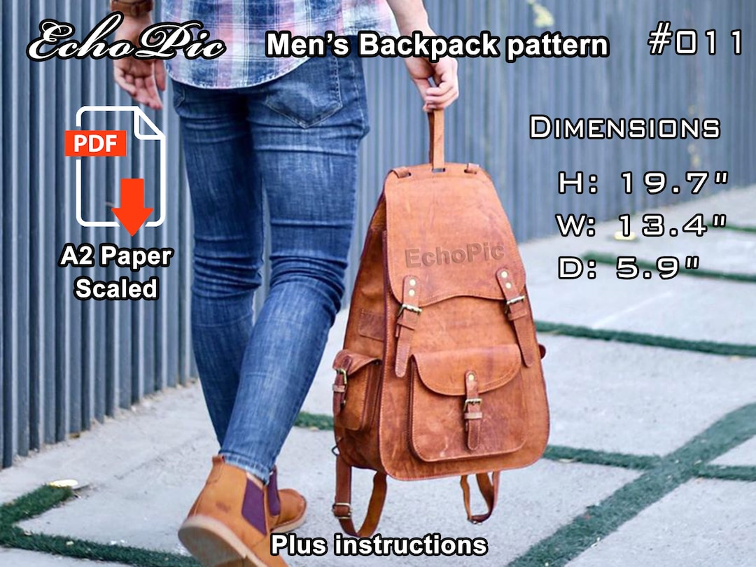 Outdoor Backpack Pattern Backpack Pattern - A4 (PDF) - for Handmade Leather Crafts #011 - Etsy