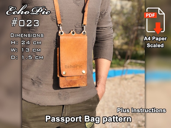 Document Holder Pattern / PDF Wallet Leather / Card Holder Pattern /  Leather Pattern / Template Wallet / Passport Case PDF / PDF Tutorial 