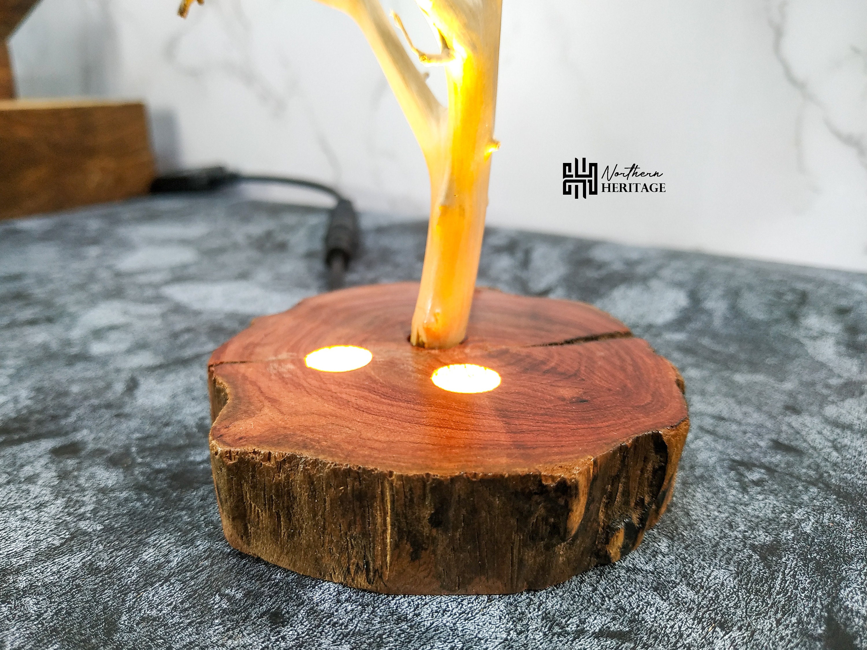 Rustic Mini BONSAI Tree Lamp Twig Lamp with Driftwood Base Etsy