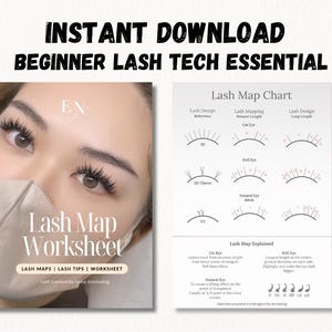 Lash Mapping Practice Chart for Beginners Lash Training Kit, Eyelash Extensions Guide