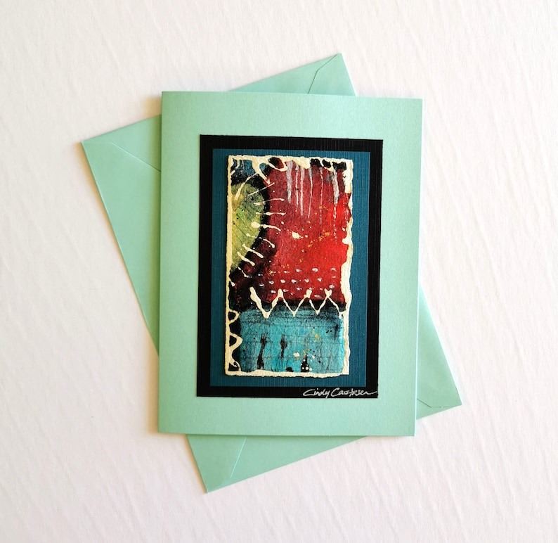 Abstract Art Greeting Card, watercolour, blank card, birthday, friendship, anniversary image 1