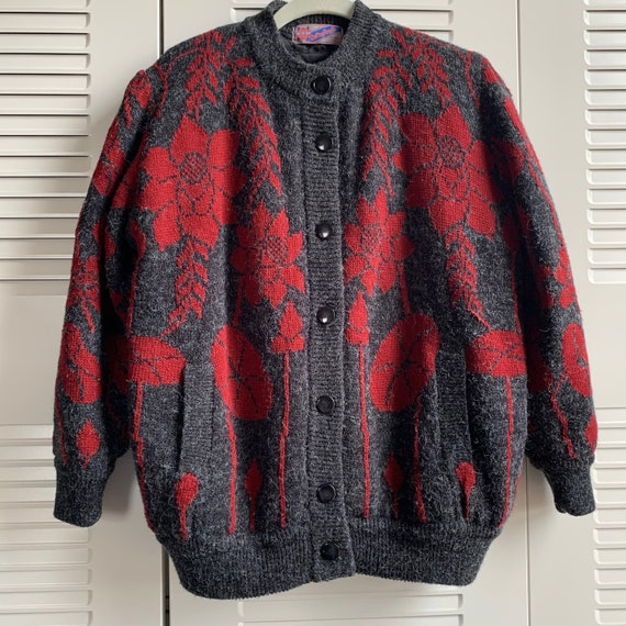 Vintage 80s Angora blend cardigan with pockets - image 5