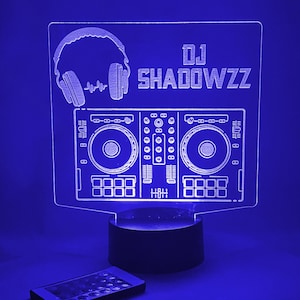 Personalized DJ Mixer Board 3D LED Night Light Lamp - Great Gift, Centerpiece or Cake Topper - Comes w/Remote & USB - Free Shipping