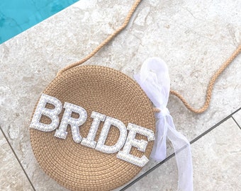 Personalized Bride Clutch | Embellished Wifey Bag | Beach Bag | Hen Party | Bride Bag | Wedding Day