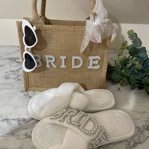 Bride Bag | Wedding Jute Bag | Wedding Sunglasses | Wedding Slippers | Hen Party Bag | Bridal Bag | Wedding Day | Honeymoon Bag | Bundle