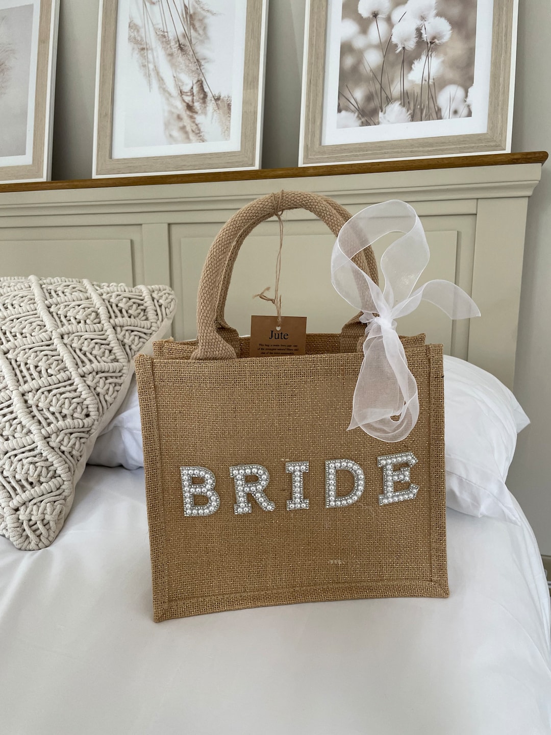 Bride Bag Wedding Jute Bag Beach Bag Hen Party Bag Bridal Bag Wedding