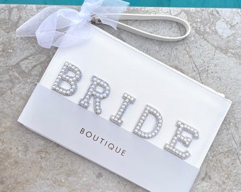 Personalized Bride Clutch Bag | Honeymoon, Wedding Day