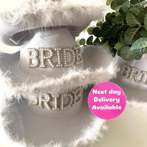 Bride Cowboy Hat | White Hat | Hen Party Hat | Wedding Gift | Wedding Favour | White Bride Hat