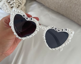 Occhiali da sole personalizzati a forma di cuore per matrimonio, regalo per la festa nuziale