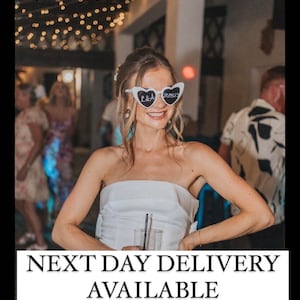 Wedding Sunglasses Personalised Love Heart Sunglasses White Wedding Personalised SunglassesWedding Video Wedding Date Initials ANY OCCASION