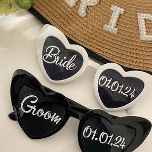 Wedding Sunglasses Personalised Love Heart Sunglasses White Wedding Personalised SunglassesWedding Video Wedding  Bride and Groom
