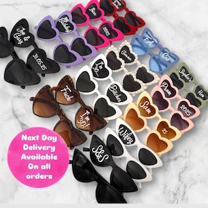 Hochzeits-Sonnenbrille Personalisierte Herz-Sonnenbrille Hochzeit Video Geburtstagsparty-Sonnenbrille Hen Party Konzert-Sonnenbrille