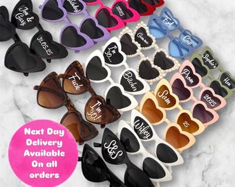 Wedding Sunglasses Personalised Heart Sunglasses Wedding Video Birthday Party Sunglasses Hen Party Concert Sunglasses