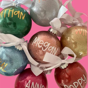 Personalised Christmas Bauble, Christmas Glitter Bauble Large Bauble Extra Large Christmas Tree Decoration Christmas Baubles 10cm