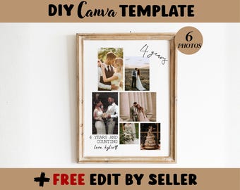 Custom Anniversary Photo Collage Gift | Editable Canva Template (Digital Download)