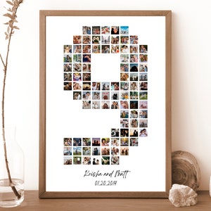 EDITABLE Personalized 9th Anniversary Photo Collage Template Gift for ...
