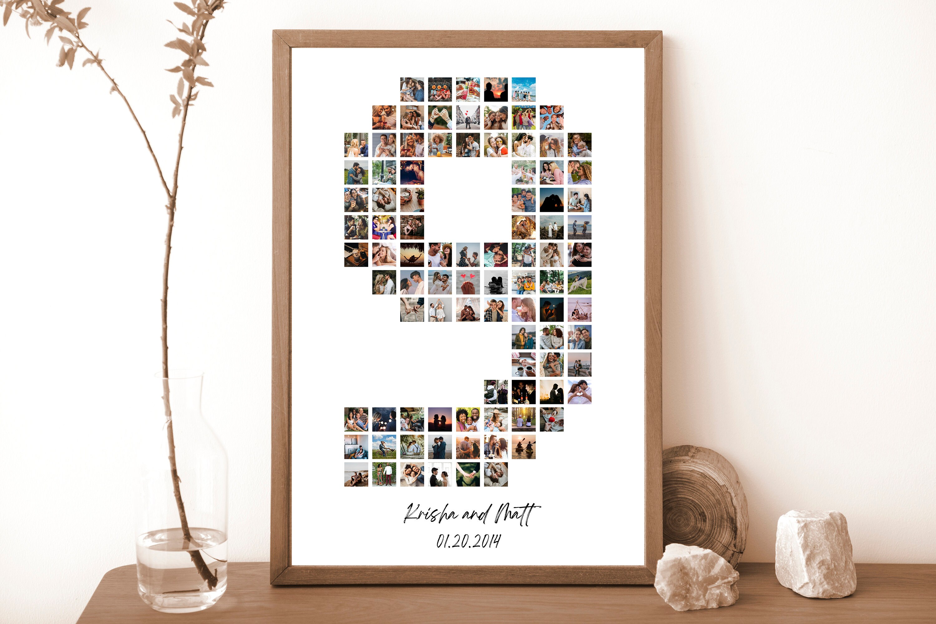EDITABLE Personalized 9th Anniversary Photo Collage Template Gift for ...