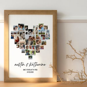 EDITABLE 30 photos, Custom 1st anniversary collage | Photo collage | anniversary gift | 1 year anniversary | gift for boyfriend