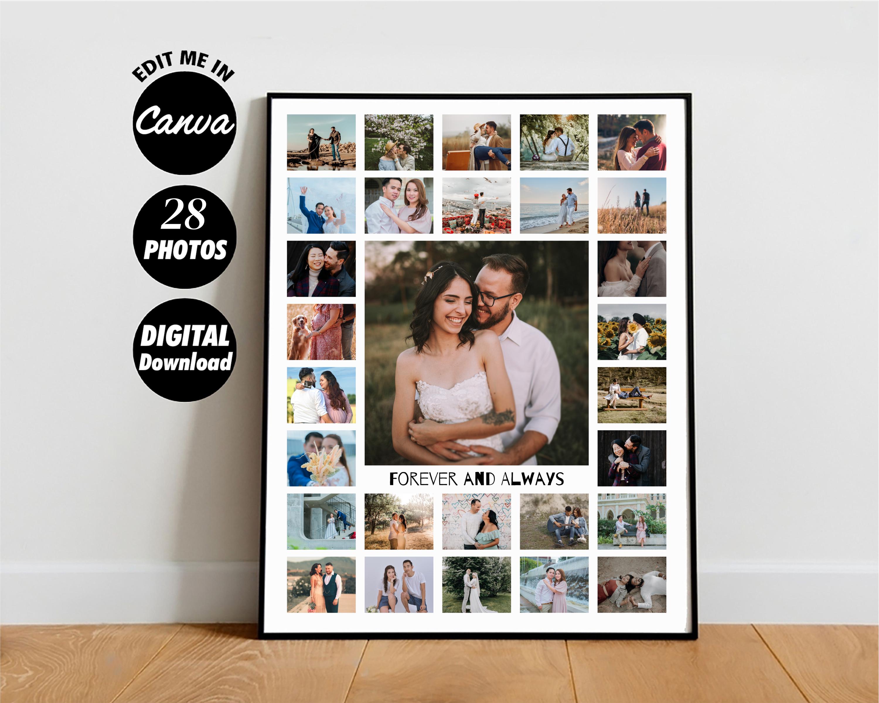 EDITABLE Custom Anniversary Photo Collage Template Gift for Boyfriend ...