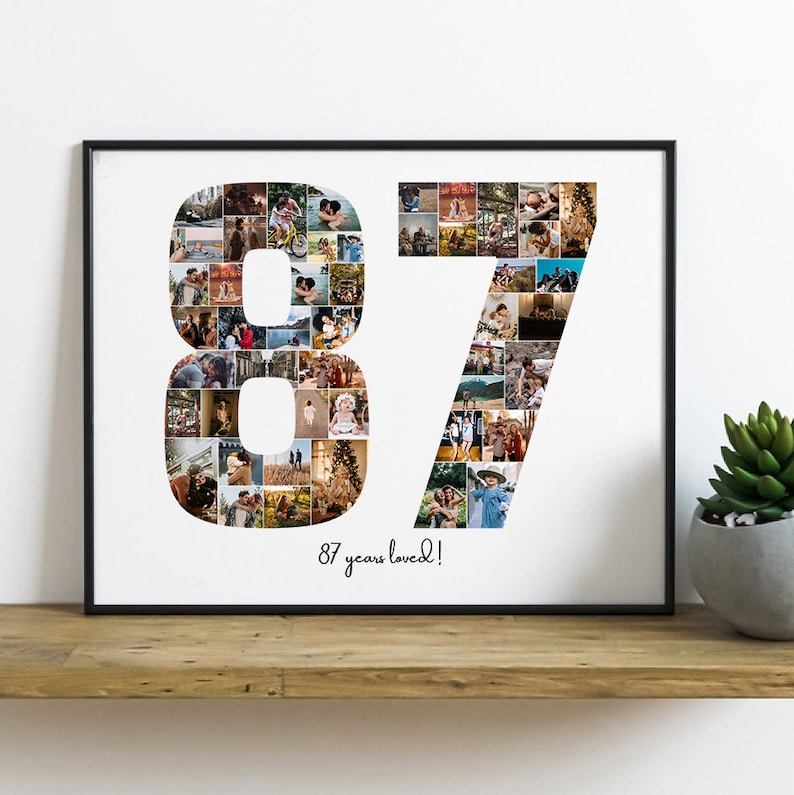 87th EDITABLE Custom 87 Years Birthday Photo Collage | 87th Anniversary ...