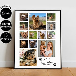 EDITABLE Custom Gift Dog Memorial Collage, Dog Memorial Photo, Remember Gift, Dog Puppy, Pet Loss Memory, Remembering