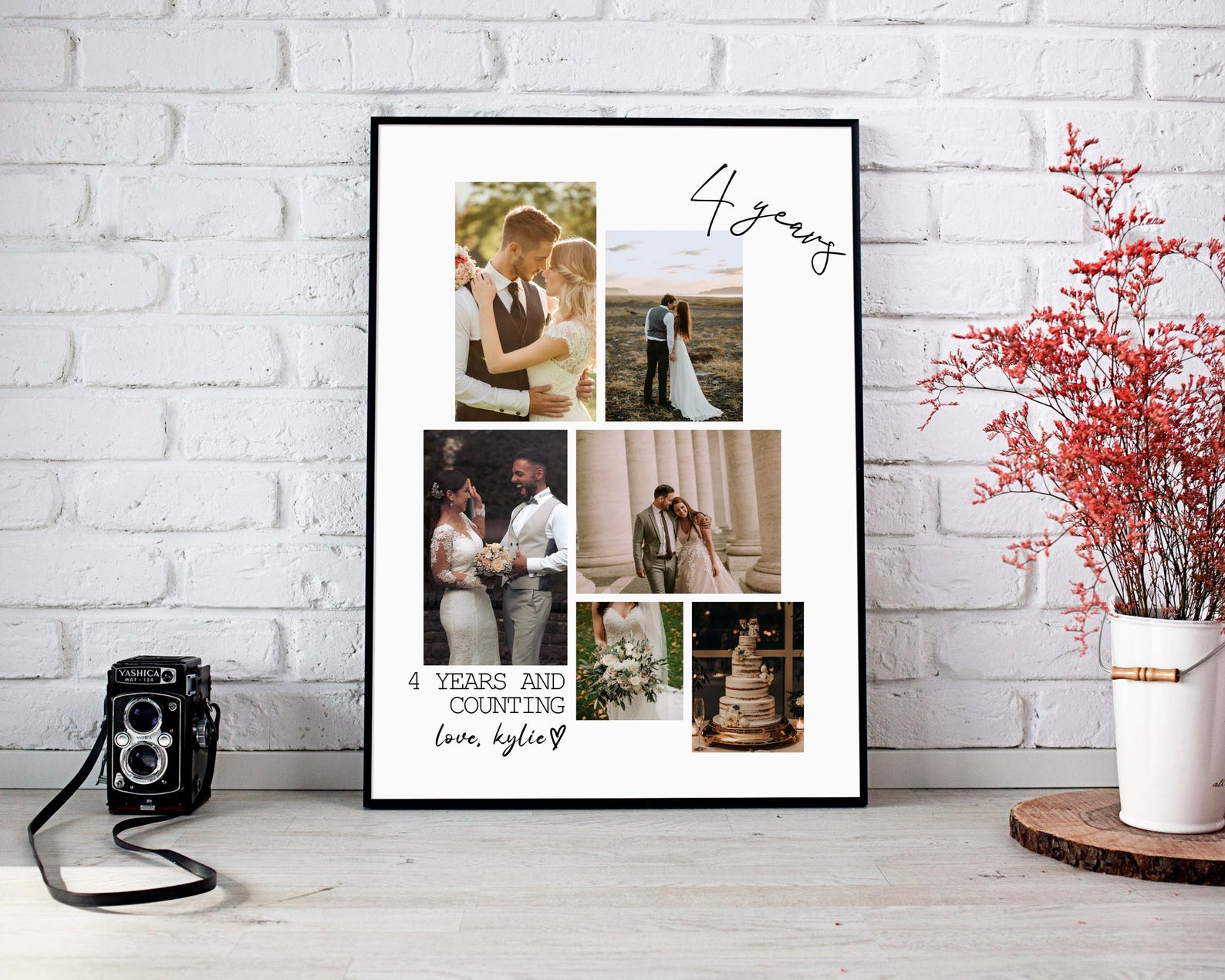 Custom Anniversary Photo Collage Gift | Editable Canva Template ...