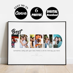 EDITABLE Besties Custom Photo Collage Gift for Bestfriend, Personalized BFF Gift, Best Friend Gift Ideas, Gift for Her