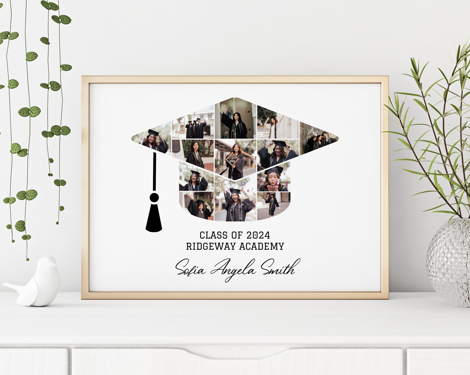 Graduation Cap Moving Graduation Cap Photo Collage Gift for Graduates, College High School ...