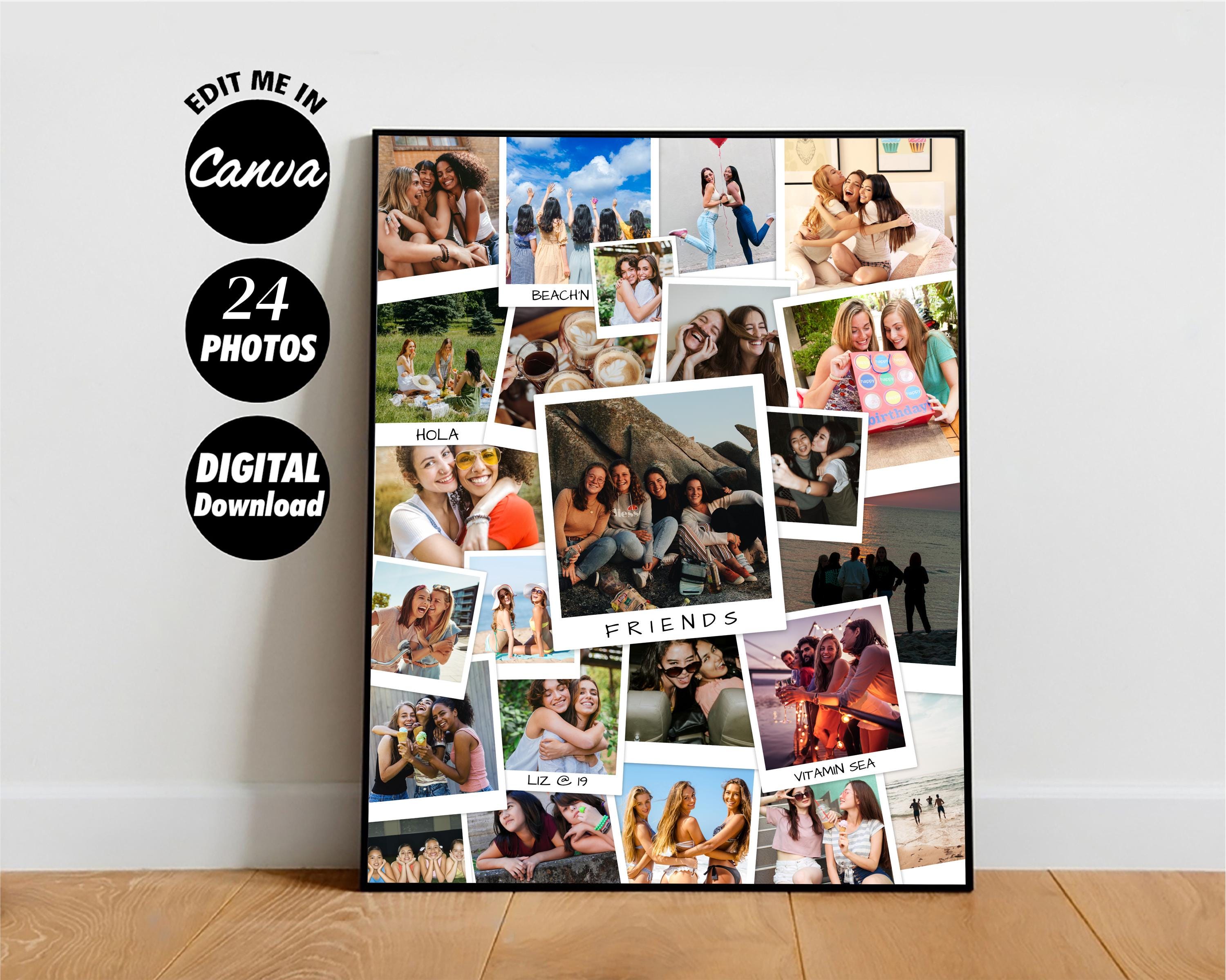 EDITABLE Photo Bff Gift | Bestie Custom Photo Collage | Friendship Day Gifts | Personalized Bff Gift | Gift For Best Friend