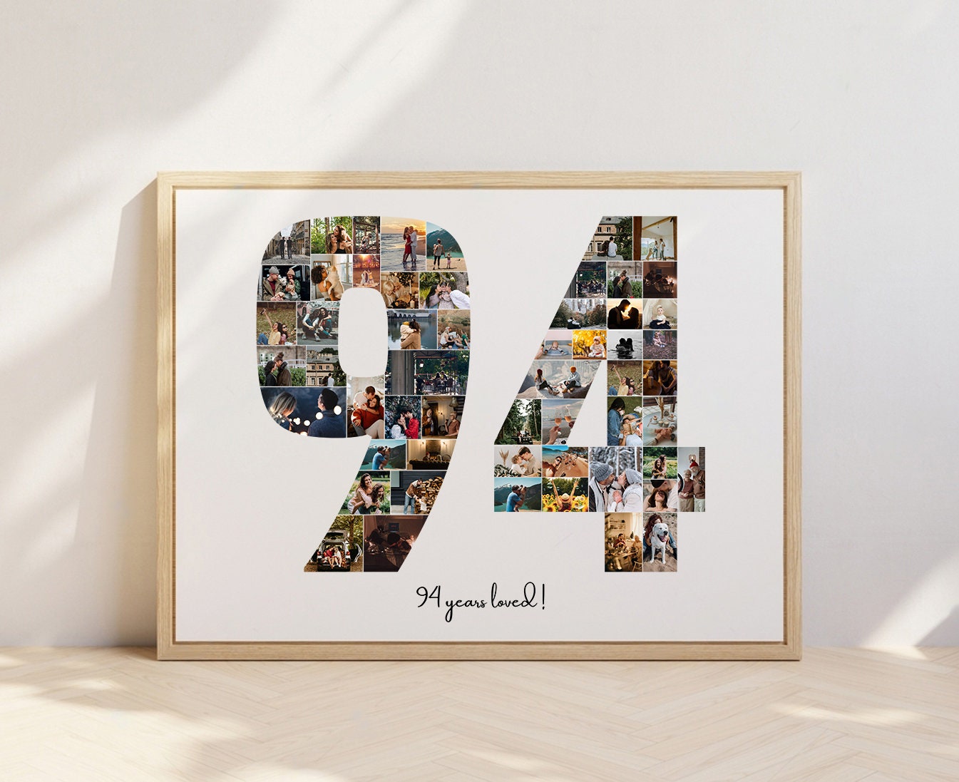 EDITABLE Custom 94 Years Birthday Photo Collage | 94th Anniversary ...