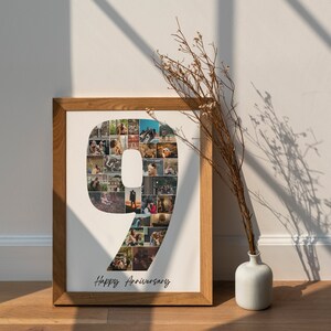 EDITABLE 27 Photos, Personalized 9th Anniversary Photo Collage Template ...