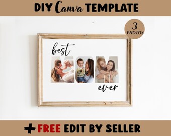 Personalisierte Muttertag Foto Collage Vorlage Geschenk für Mama